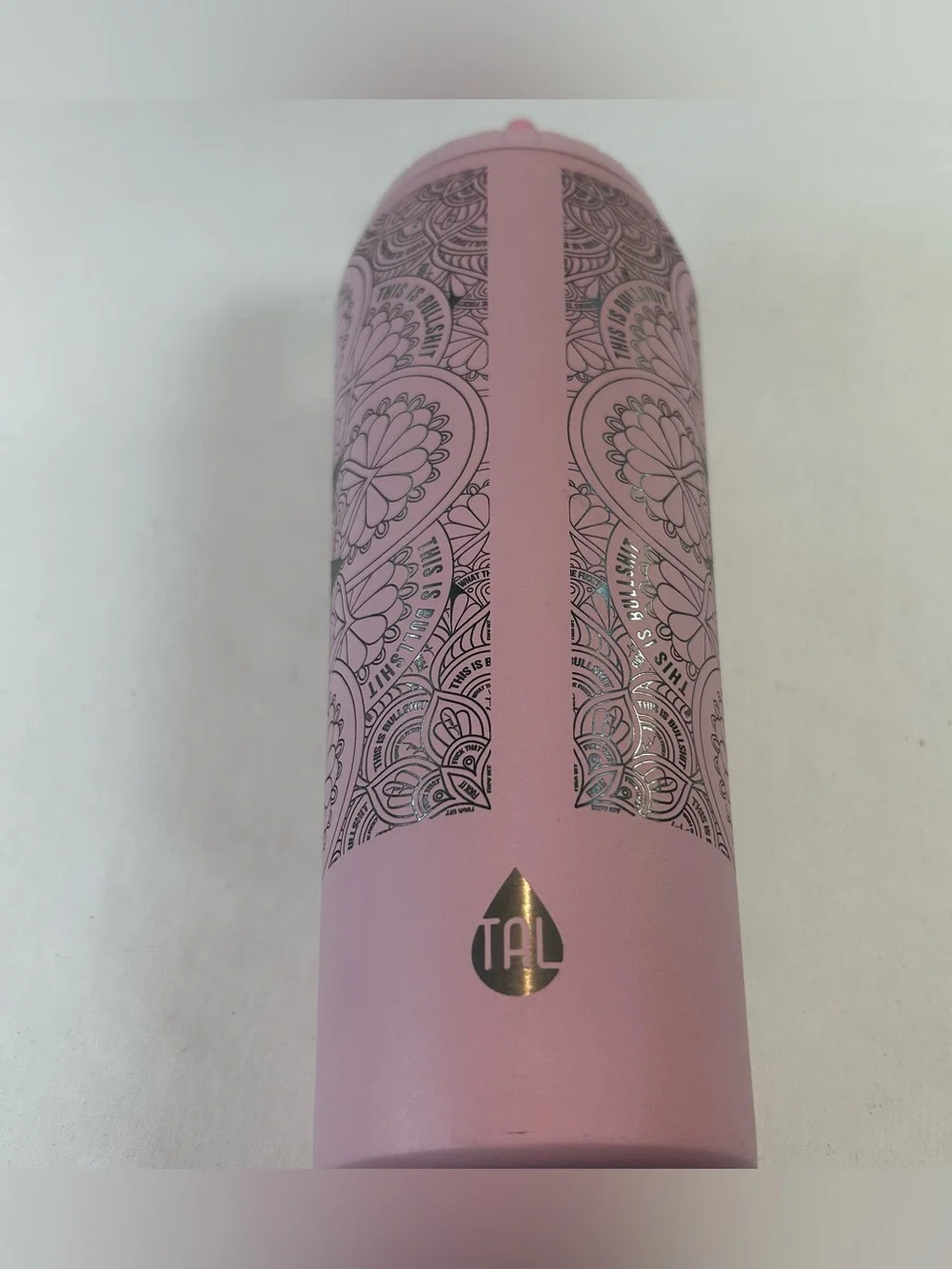 Tal 32 oz Insulated Pink Mandala Tumbler Hidden Swear Words Humor unique
